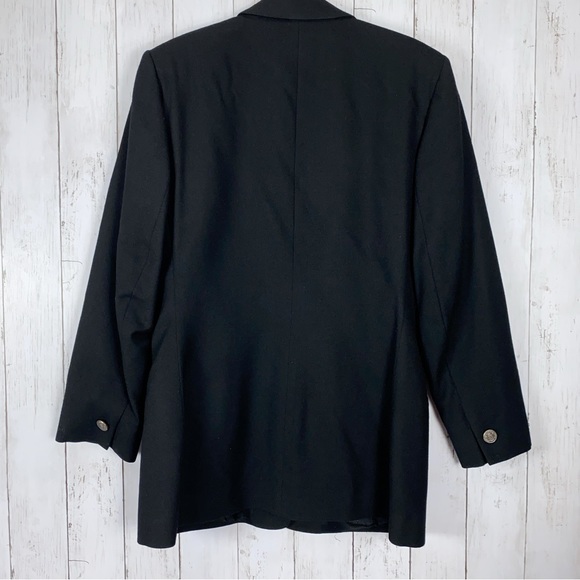 Talbots Womens Blazer Jacket Size 10 Black Wool 2 Button Lined Career Casual - Picture 6 of 7